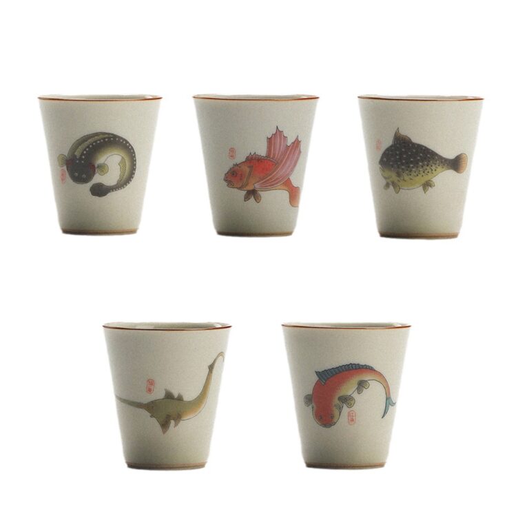 海错图陶瓷茶杯 - 图片 1