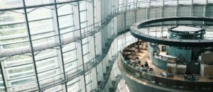 Modern interior of an art gallery in Tokyo, Japan, showcasing stunning architectural design.
