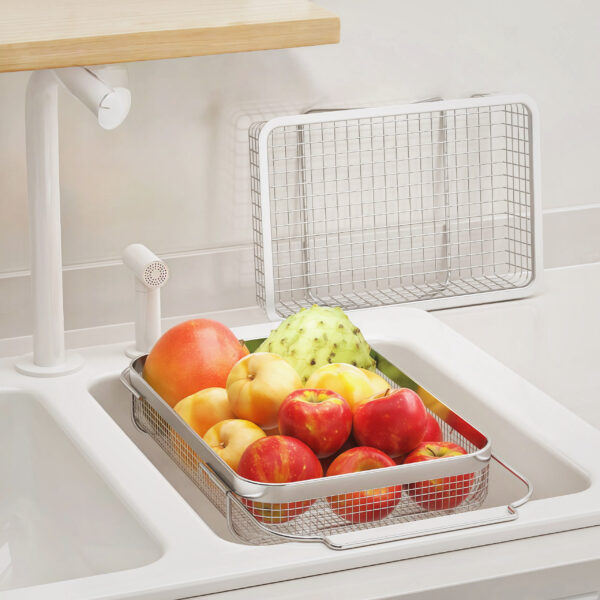 不锈钢沥水厨房篮 - 图片 1