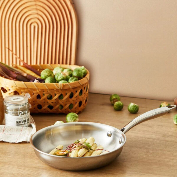 不锈钢无涂层西式煎锅三层钢通用 - 图片 1