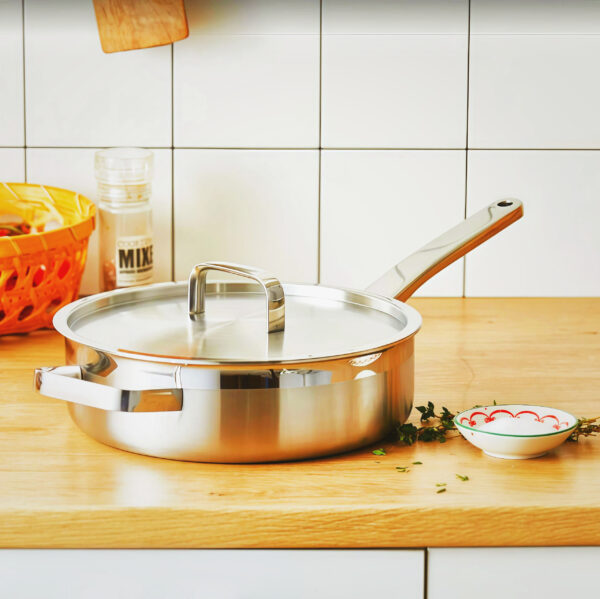 304不锈钢三层平底煎锅无涂层 - 图片 1