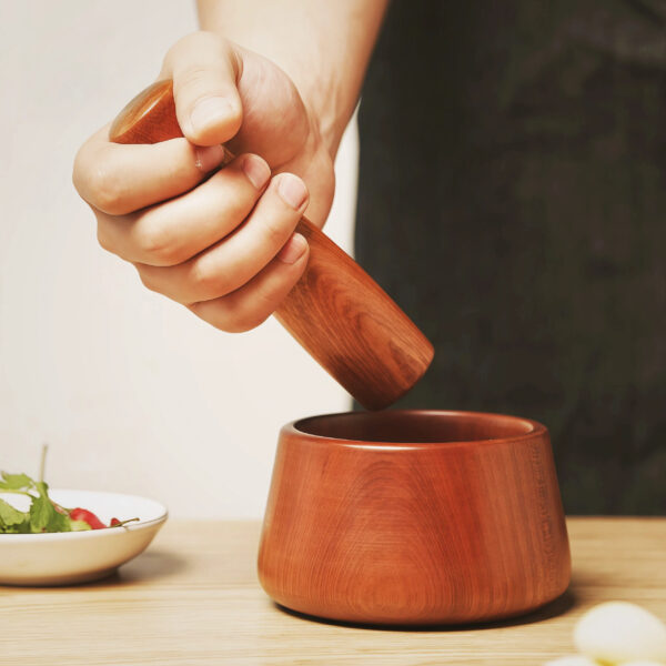 木质捣蒜器家用研磨器 - 图片 1