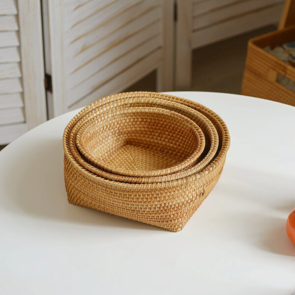 越藤编家用收纳篮 - 图片 1