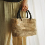 棉麻编织手提包直径18cm