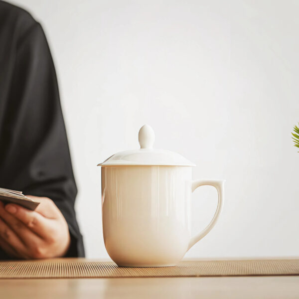 白瓷茶杯中号 - 图片 1