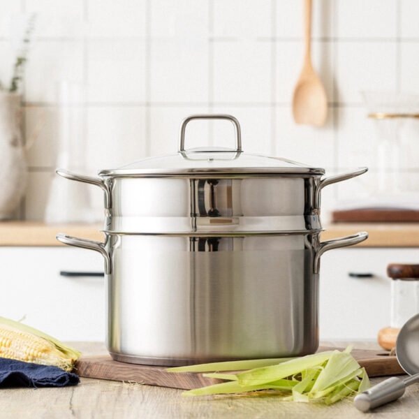 304不锈钢复底双耳汤锅 - 图片 3