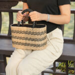 棉麻编织手提包直径18cm - 图片 4