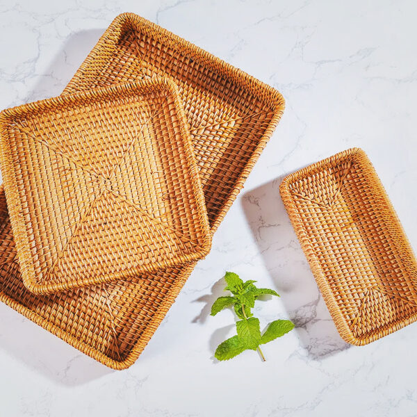 秋藤编织收纳托盘 - 图片 2