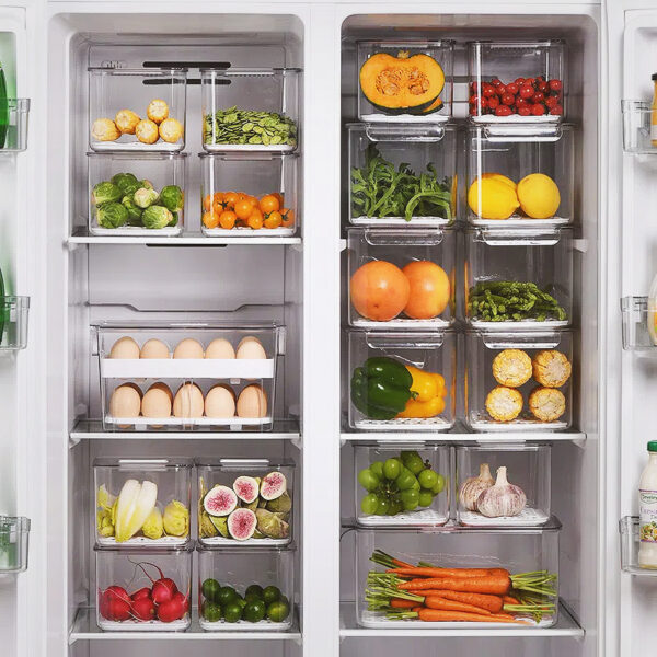 PET透明可叠加保鲜盒三件套 - 图片 4