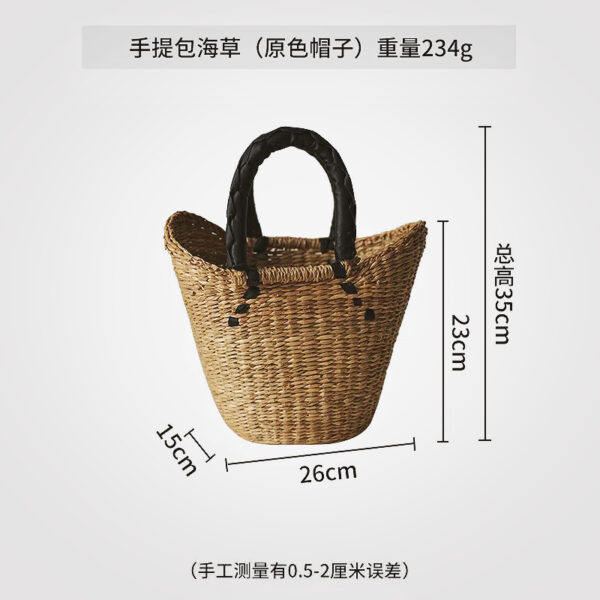 棉麻编织手提包直径18cm - 图片 8