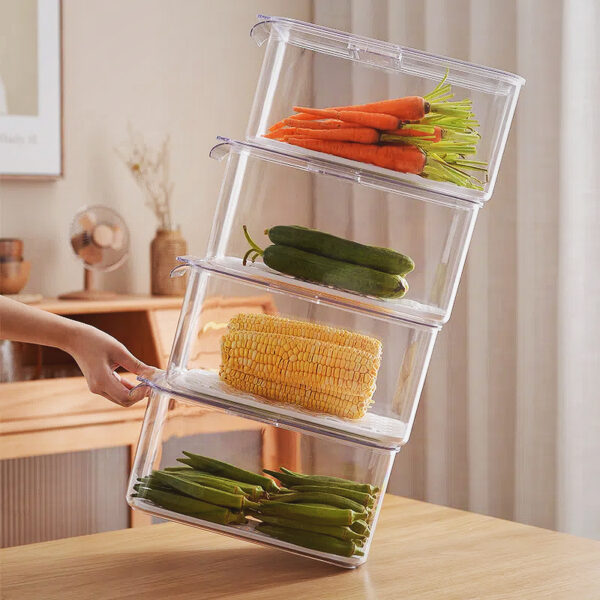 PET透明可叠加保鲜盒三件套 - 图片 2