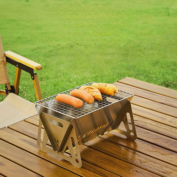 不锈钢折叠便携烧烤架小型 - 图片 1