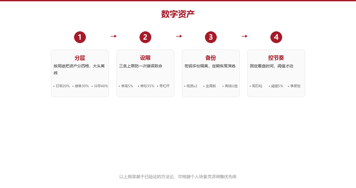 二、核心框架:四格冷钱包与仓位上限系统图示