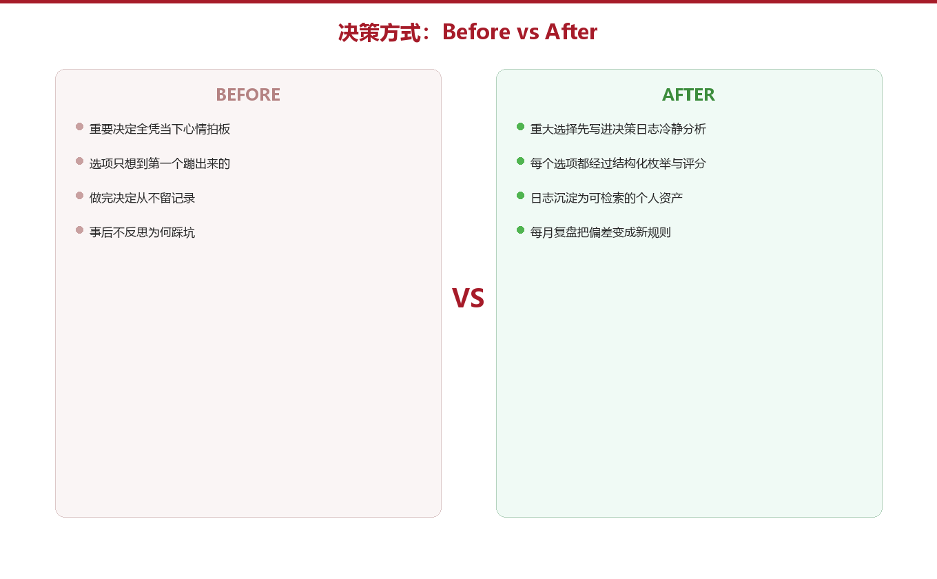 选项枚举:好决定是列出来的,不是想出来的图示