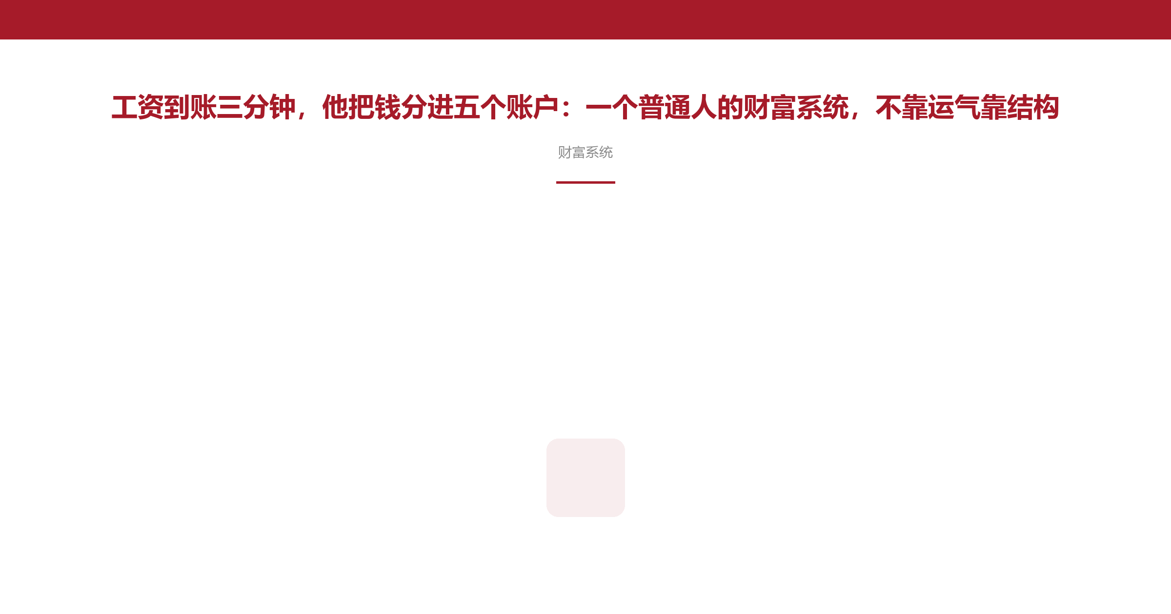 工资到账三分钟,他把钱分进五个账户:一个普通人的财富系统,不靠运气靠结构